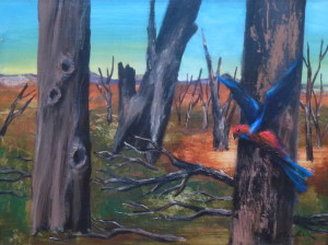 Albert Tucker (Landscape with Parrots)