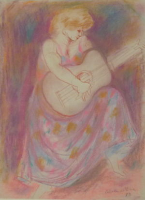 217099 STOKES Woman Playing a Guitar