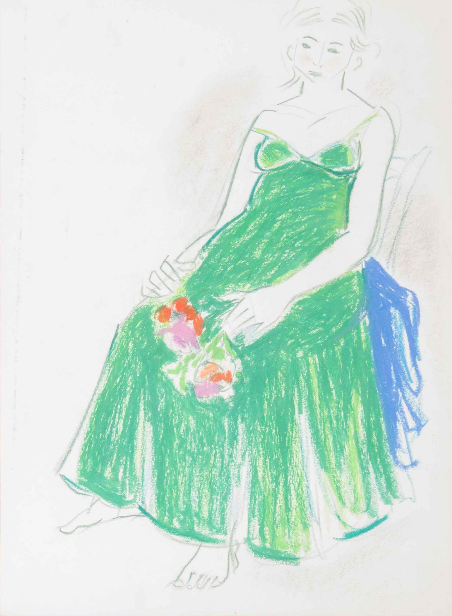 202323 Stokes Seated Woman in Green Dress