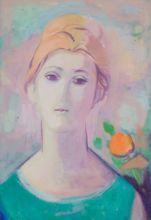 Constance Stokes Woman with Orange Flower