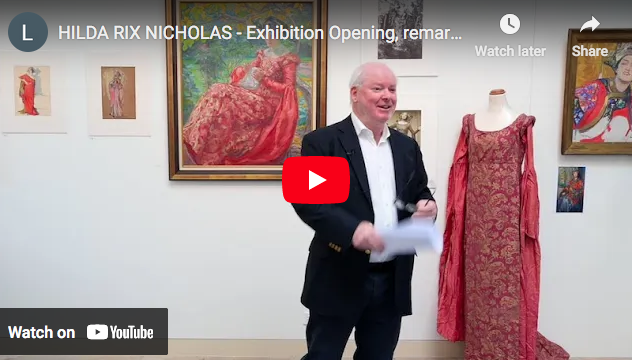 Dr Gerard Vaughan at Hilda Rix Nicholas exhibition opening LDFA